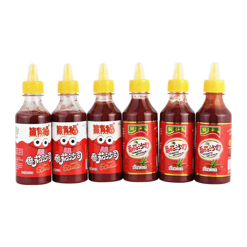 250 g di salsa di pomodoro in bottiglia di spremitura in plastica 250 g di salsa di pomodoro in bottiglia di spremitura in plastica